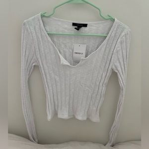White long sleeve top